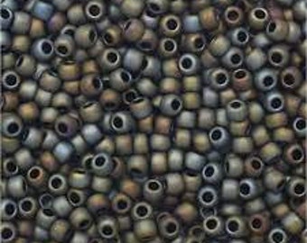 8/0 Toho 611 Iris Grey Matte Metallic Seed Beads 20g Tube