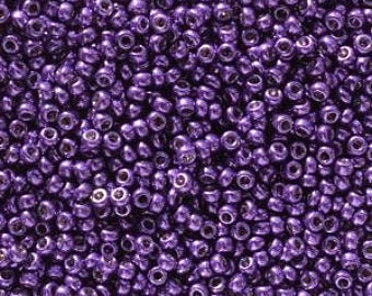 11/0, Metallic Dark Lilac Miyuki #5110 Duracoat Galvanized,   20 gram bag