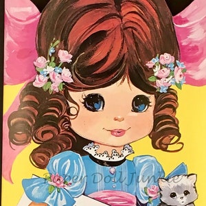Vintage Papierpuppe, italienische Papierpuppe druckbare PDF JPG Lucia zieht sich an, Lucia Papierpuppe Kitschig Clip Art, Kostüme, St. Patricks Day,