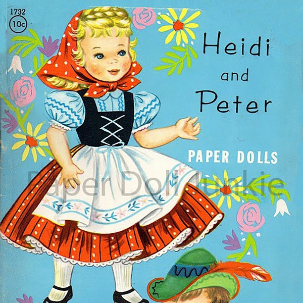 Vintage Paper Doll Printables 1960s Heidi and Peter Adorable Children Clip Art Retro Instant Download PDF and JPG files Digital Scrapbooking