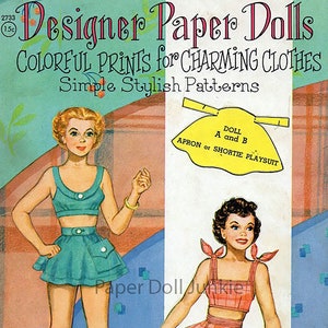 Designer Paper Dolls Vintage 1951 Paper Doll Clip Art Create Your Own Paper Dolls Paper Doll Templates PDF Printable JPEG files Digital