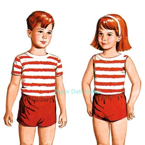 Vintage Paper Dolls, Lance and Lorie Paper Dolls, 1960s Paper Dolls, Paper Dolls Printable, Paper Doll Clothes