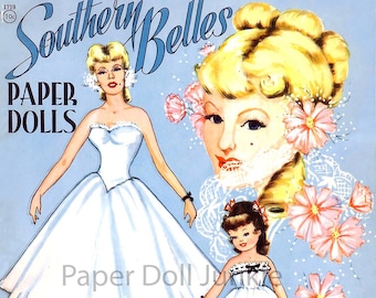 Südliche Belles Vintage Papierpuppen Clip Art PDF und JPEG Digital Download Retro