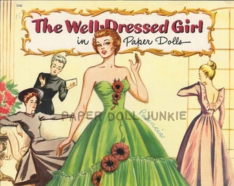 Vintage 1940s Paper Dolls - The Well Dressed Girl - PDF Printable Paper Dolls - Instant Download Paper Dolls - Glamorous Women Clip Art