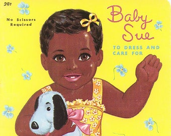 Vintage African American Paper Doll, Baby Sue 1969 Instant Download Digital Paper Doll Set