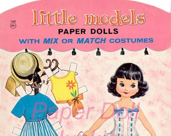 Vintage Paper Dolls, Little Models Paper Dolls, Instant Download Printable Paper Dolls, Retro Paper Dolls, 1950s Paper Dolls