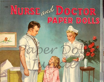 Nurse and Doctor Paper Dolls, Vintage Paper Dolls, Printable Paper Dolls, Instant Download Paper Dolls, Vintage Clip Art