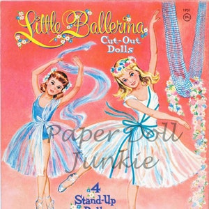Petites poupées de papier ballerine, imprimables de poupée de papier vintage, téléchargement instantané PDF et poupées de papier JPEG, poupées de papier 1959, ballerine Clip Art