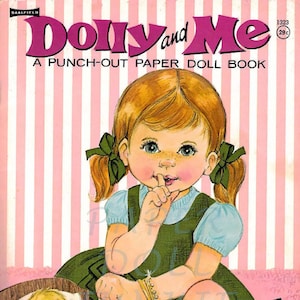 Dolly and Me Vintage Paper Dolls Circa 1969 Retro Digital Download Printable PDF and JPEG Cute Little Girl and Doll clip art Scrapbooking