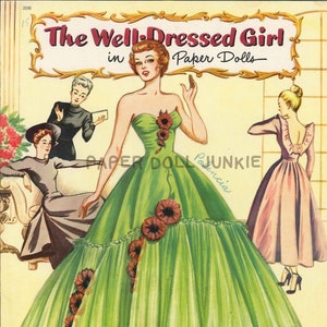 Bambole di carta vintage anni '40 - La ragazza ben vestita - Bambole di carta stampabili in PDF - Bambole di carta con download immediato - Clip art di donne glamour