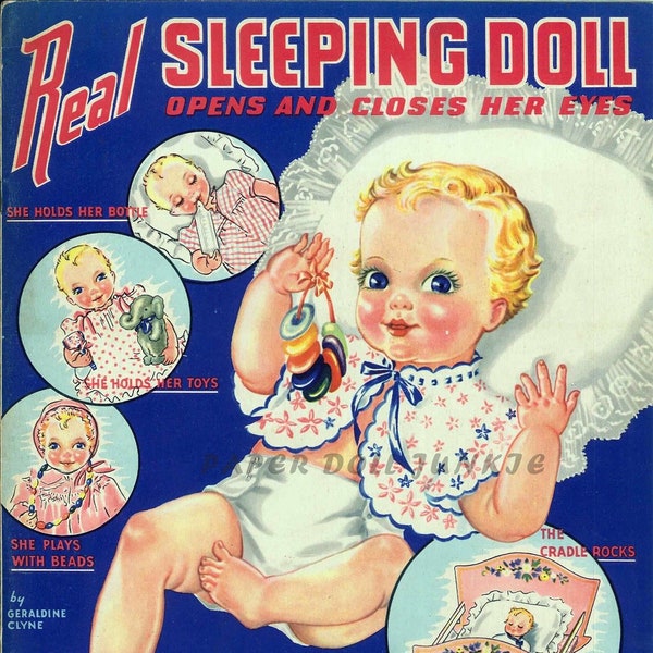 1939 Paper Dolls, Instant Download Printable, Baby Clip Art, Real Sleeping Doll, Digital Paper Dolls, Paper Toys, Vintage Paper Dolls, PDF