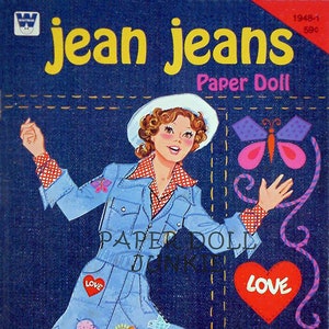 Jean Jeans Papierpuppen Vintage Papierpuppe Clip Art 1970er Jahre Retro Digital Sofortiger Download PDF und JPEG Druckbare Papierpuppen Druck zu Hause