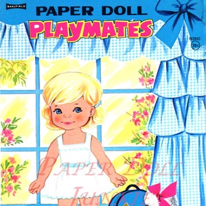 Compañeros de juego de muñecas de papel, imágenes prediseñadas de niños de la década de 1960 en formato PDF y JPEG, ideales para hacer álbumes de recortes, diarios basura, manualidades de papel y fabricación de tarjetas. Retro lindo