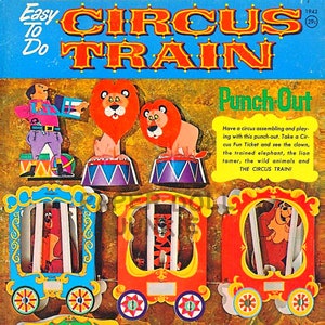 Circustrein - Papieren speelgoed - Papieren poppen - Circusuitsparingen - Circusplezier - Circusillustraties - Afdrukbaar papieren speelgoed