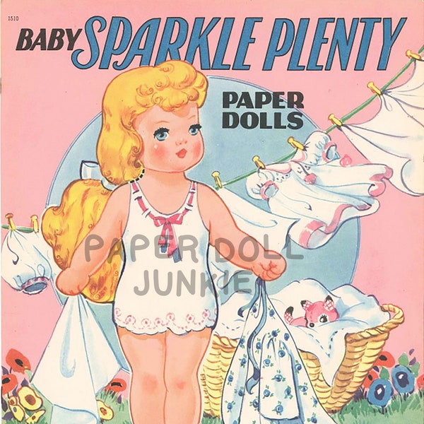 Vintage Paper Doll Dolly - Baby Sparkle Plenty - 1948 Printable Paper Doll - PDF Printable Instant Download - Baby Doll Clip Art
