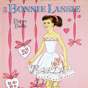 Bonnie Lassie vintage Paper Dolls Irish Girls Clip Art des années 1950 Mid Century Paper Toys Téléchargement numérique rétro PDF et JPEG fichiers imprimables