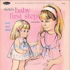 Bambola di carta vintage - Primo passo del bambino - Bambola di carta del 1965 - Download istantaneo file PDF e JPEG stampabili - ClipArt bambola