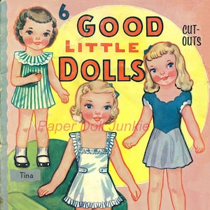 6 bonnes petites poupées poupées en papier - poupées en papier vintage - poupées en papier des années 1950 - Téléchargement instantané - PDF imprimable - Poupées en papier JPEG imprimables