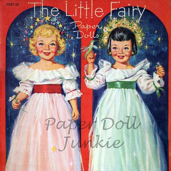 1951 Vintage Paper Doll The Little Fairy Cute Children Clip Art Retro Digital Download PDF and JPEG Printable files 1950s Scrapbooking Craft