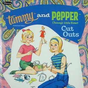 Poupées en papier vintage Tammy et Pepper Préados et adolescents des années 60 Clip Art Scrapbooking Créations en papier Téléchargement numérique instantané PDF et JPEG Fabrication de cartes