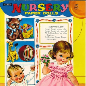Muñecas de papel vintage - Muñecas de papel retro de 1969 - Clip Art para bebés pequeños - Muñecas de papel digitales - Descarga instantánea de lindos álbumes de recortes