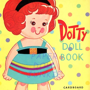 Dotty Paper Doll Vintage Printable Clip Art Adorable Doll 1968 Digital Download PDF 300 DPI JPEG Scrapbooking crafts Retro Paper Doll Cute