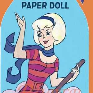Muñeca de papel vintage imprimible de 1971, Sabrina, la bruja adolescente, Archie Comics, descargas digitales en PDF y JPEG, imágenes prediseñadas para adolescentes, muñecas retro mod