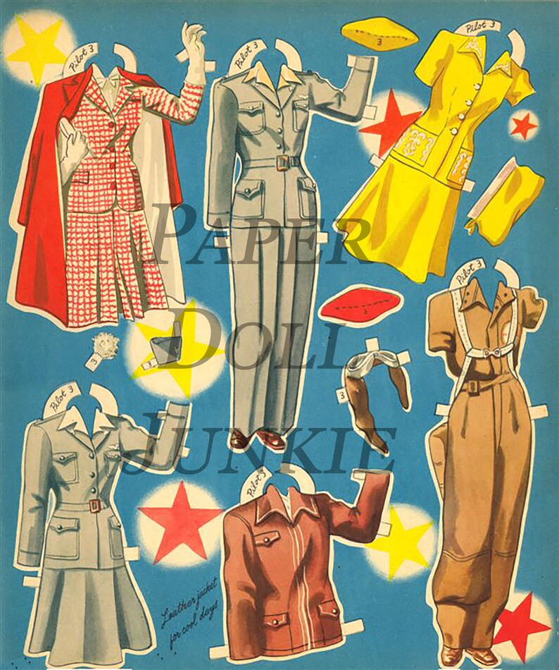 Girl Pilots of the Ferry Command Paper Dolls Vintage Paper Etsy