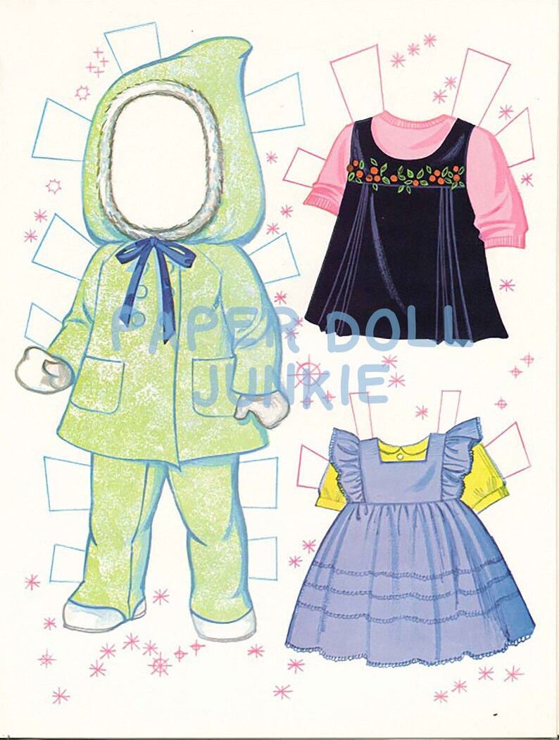 Vintage Paper Doll - Baby First Step - 1965 Paper Doll - Instant Download Printable PDF and JPEG files - Doll Clip Art image 10
