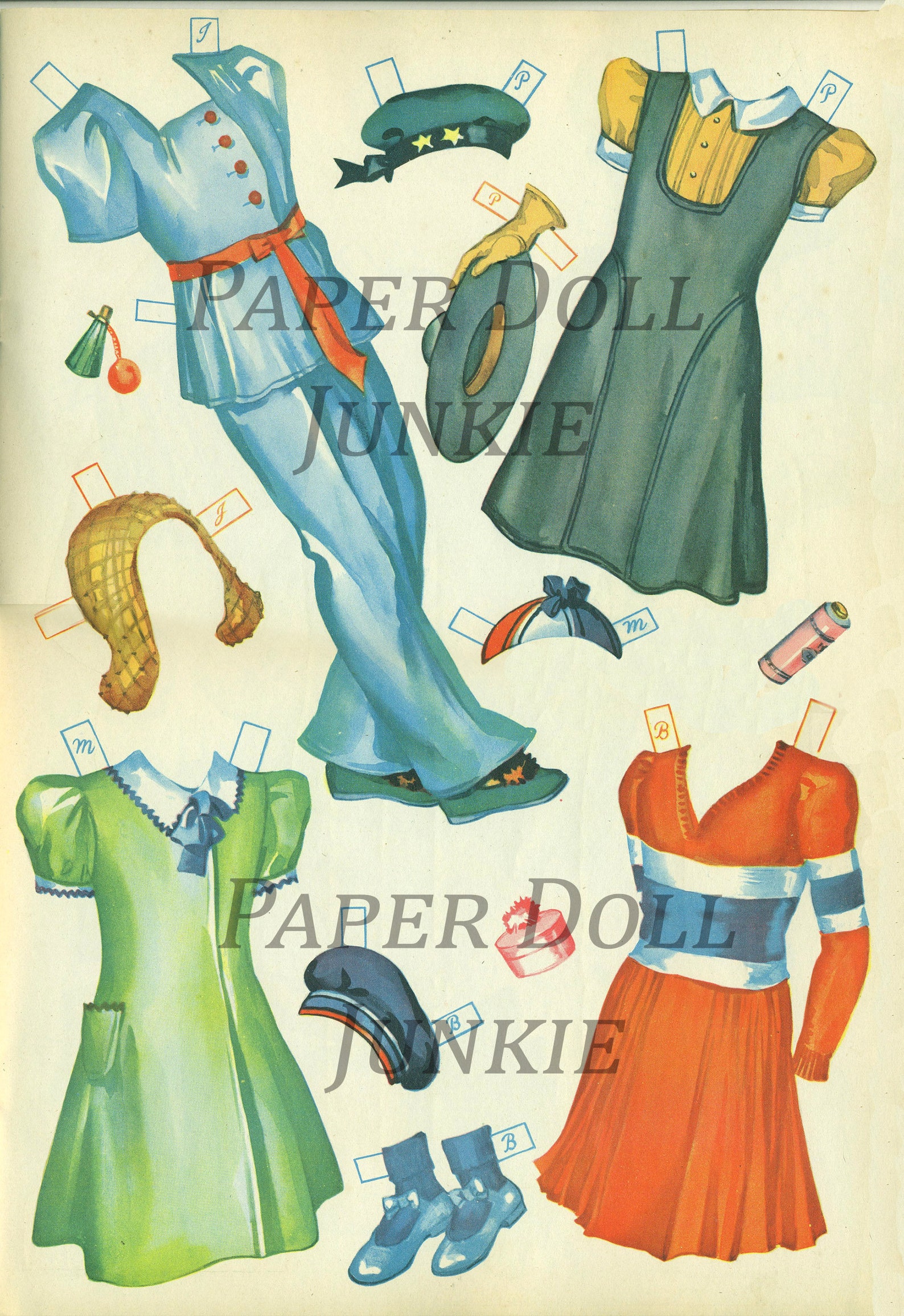 PDF PRINTABLE, Instant Download School Girl Paper Doll Set Vintage ...