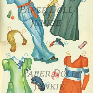 PDF PRINTABLE, Instant Download School Girl Paper Doll Set Vintage ...