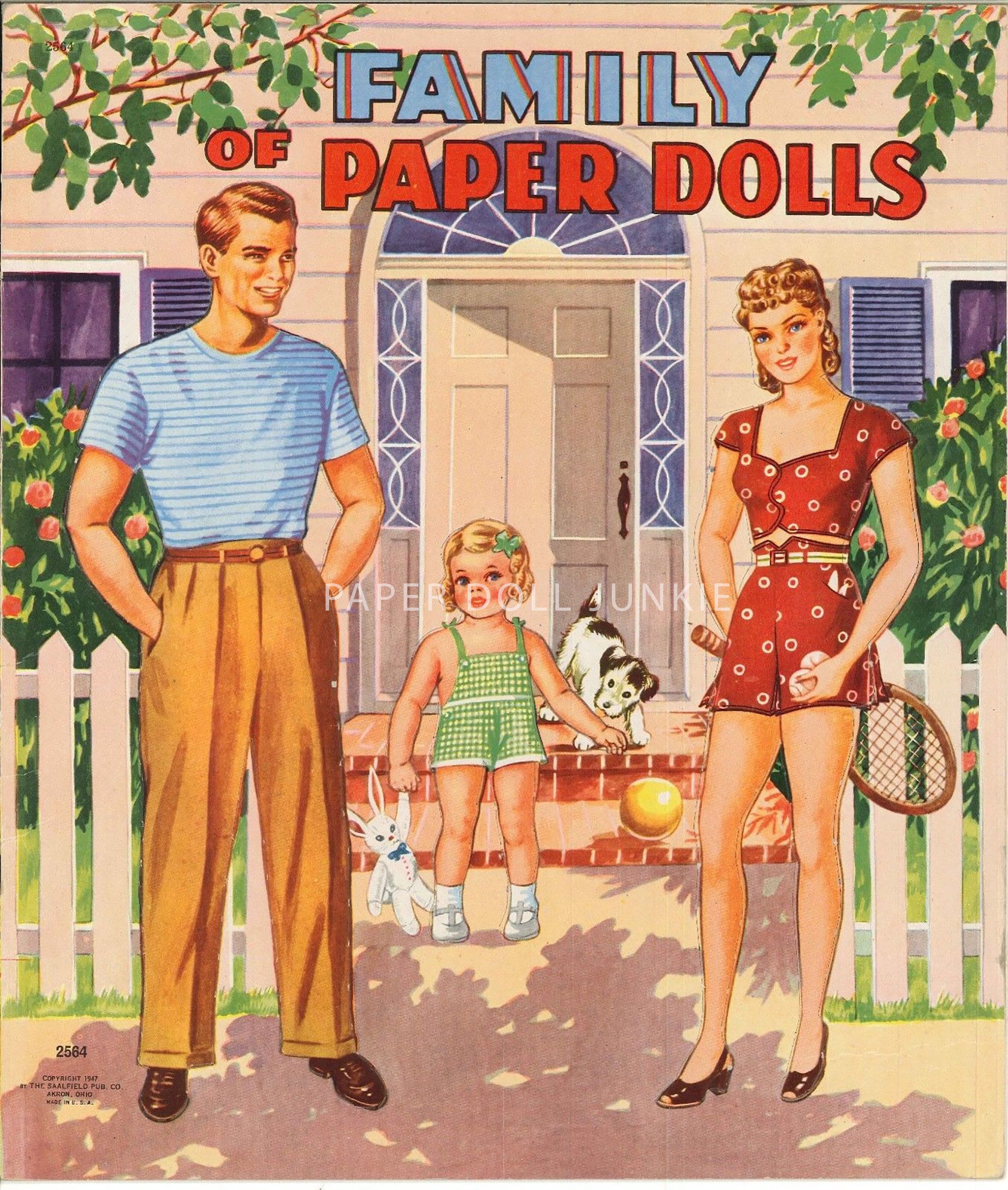 Family of Paper Dolls Instant Download Printable Family Clip Art 7 Dolls and 8 Pages of Clothes PDF Printable 1940s Paper Dolls Etsy