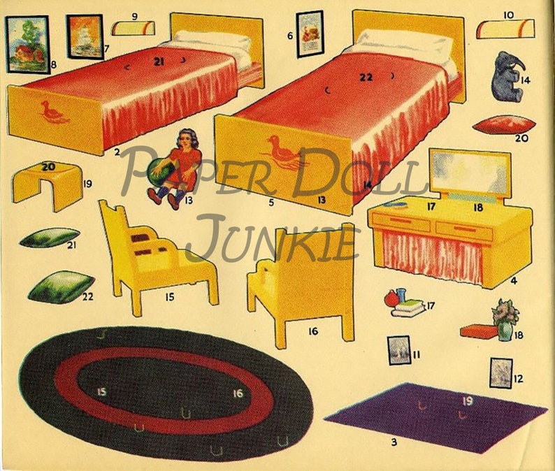 My Model House Paper Doll House Paper Toys Printable Paper Doll House Retro Clip Art image 10