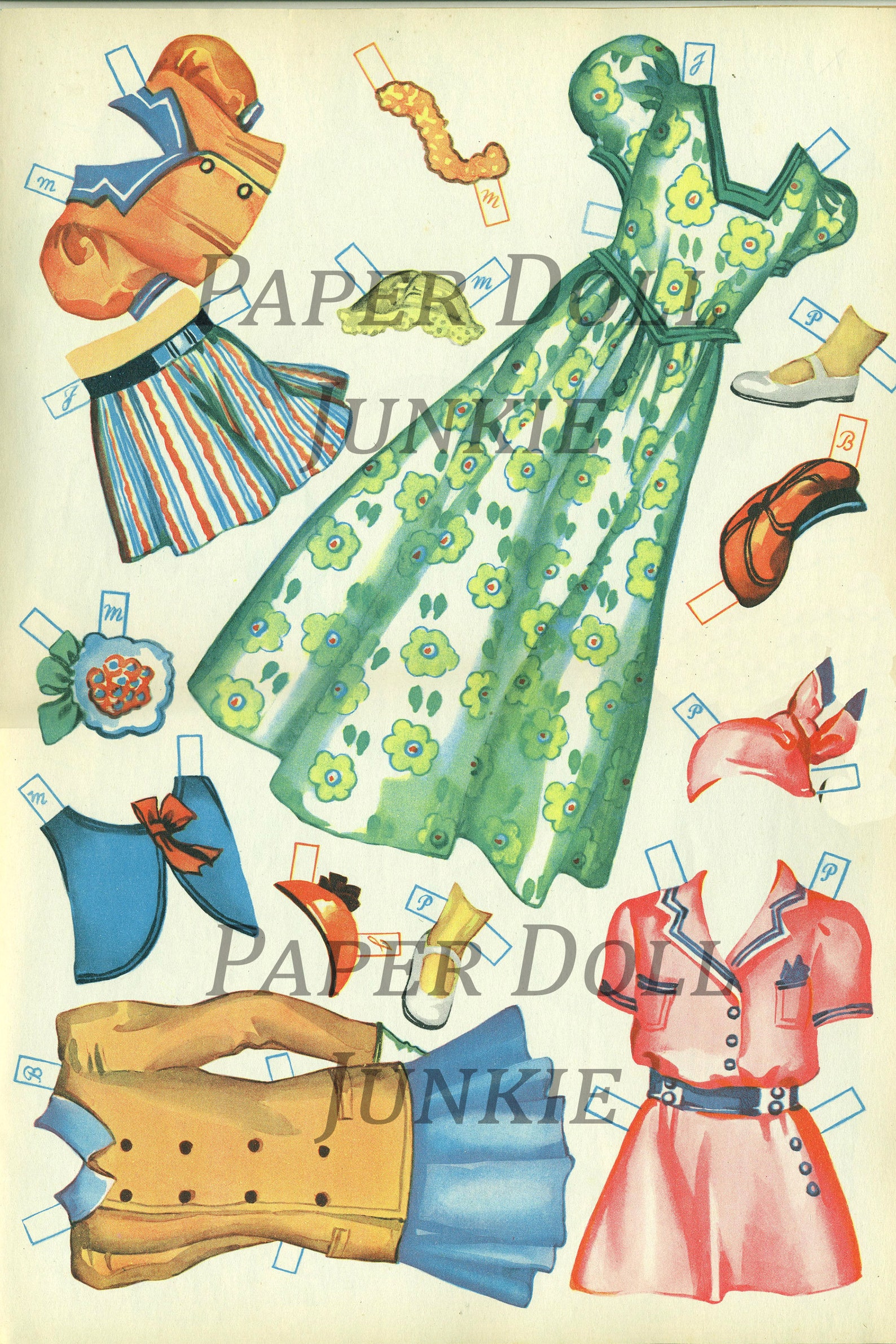 PDF PRINTABLE, Instant Download School Girl Paper Doll Set Vintage ...