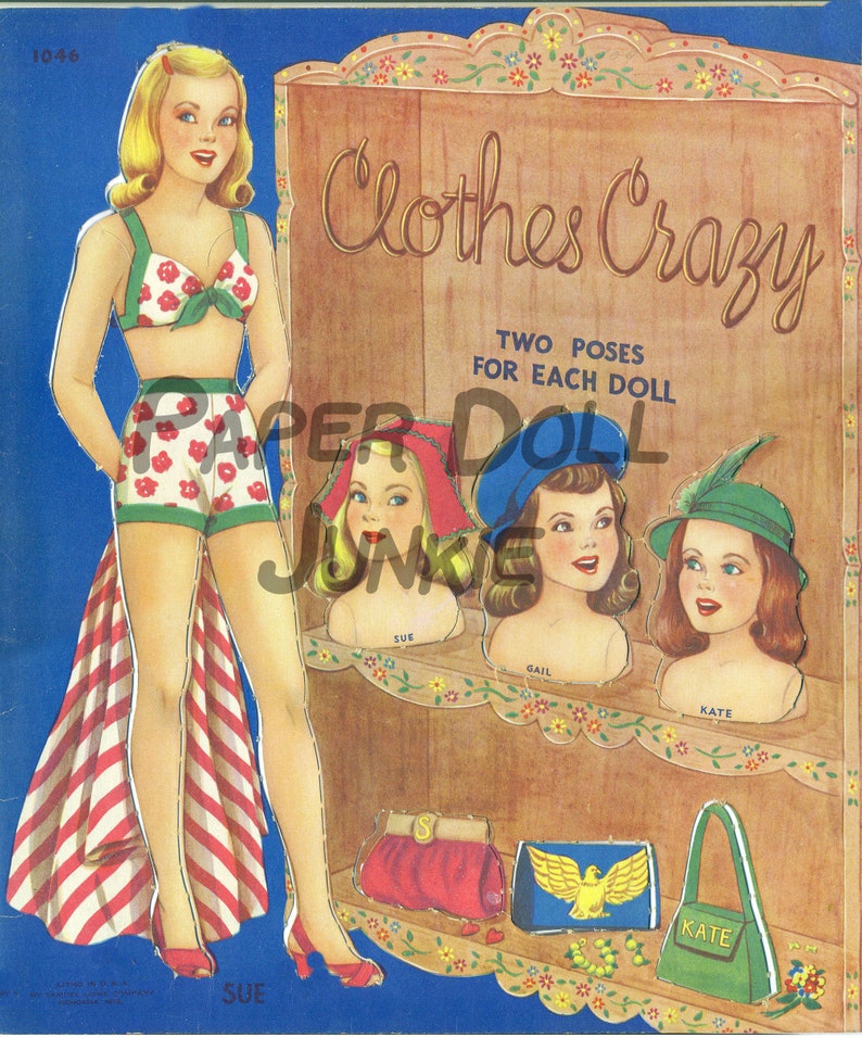 Vintage Paper Dolls Printable Paper Dolls Teenage Girls Clip Art 1945