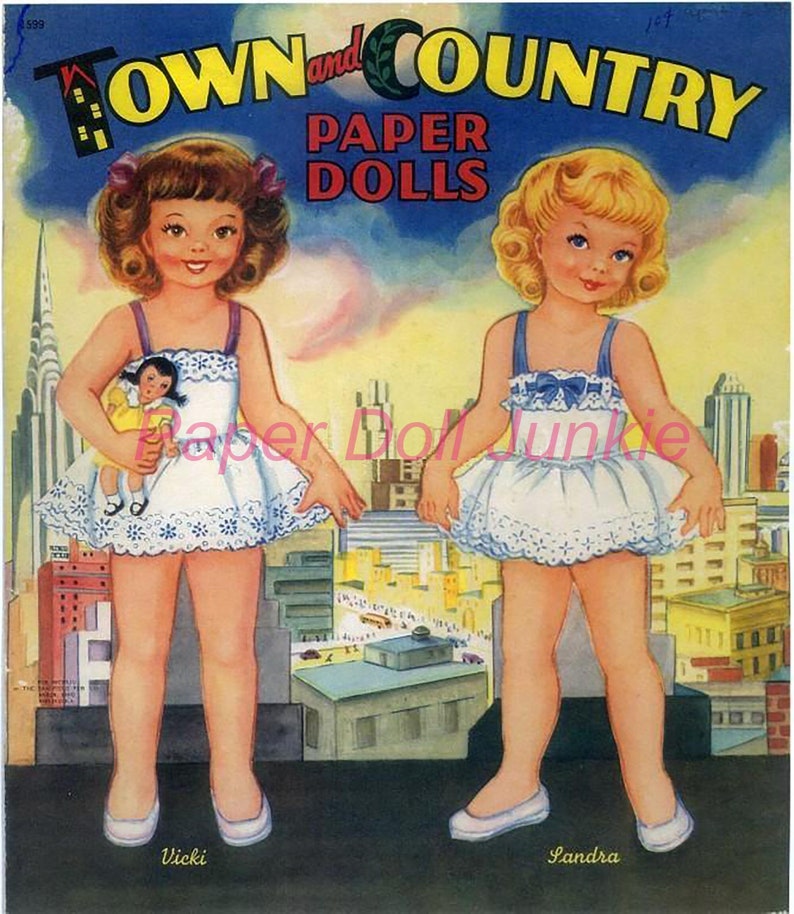 Retro Paper Dolls 1950s Printable Paper Dolls Instant Etsy