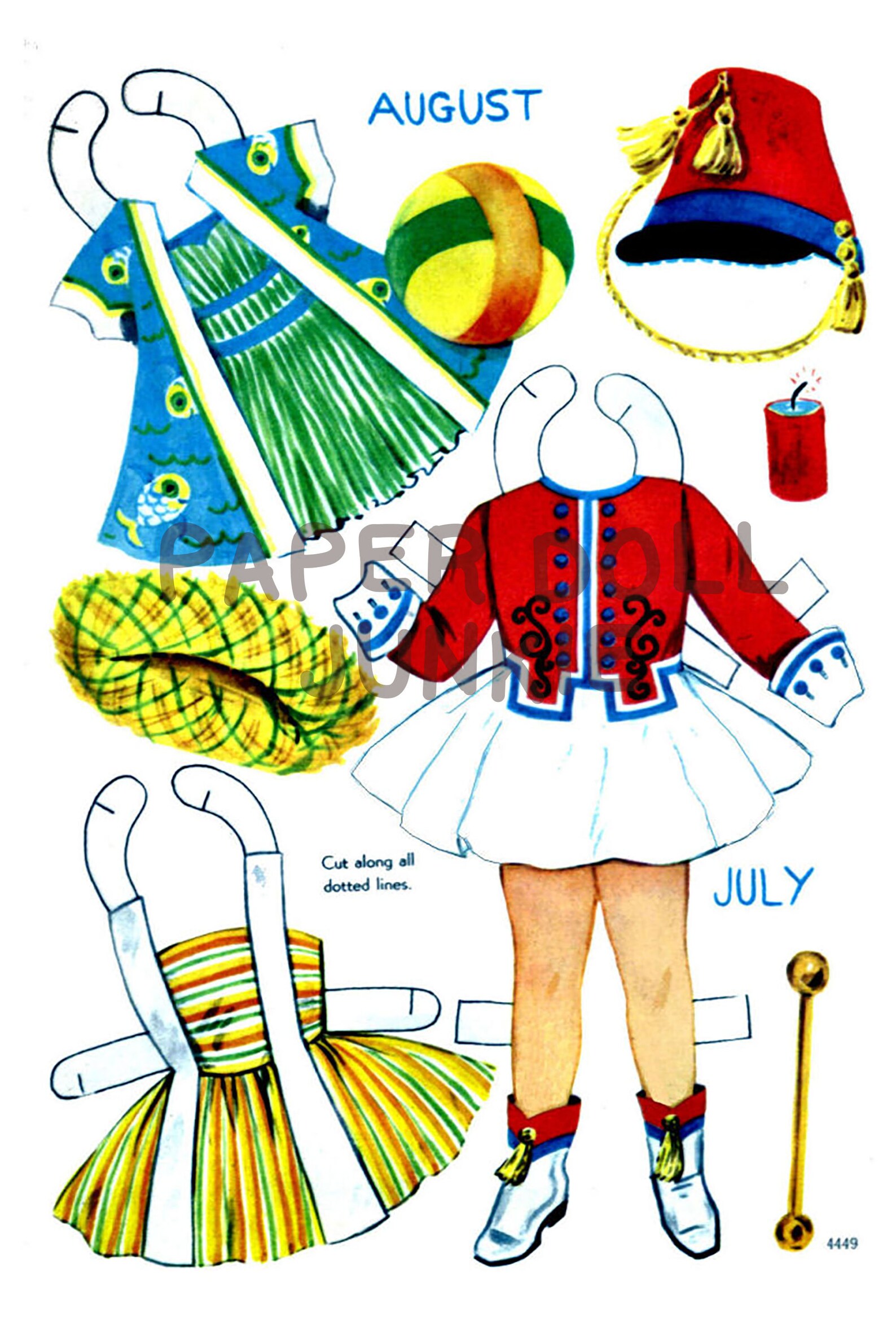 1960s Vintage Paper Doll Instant Download Paper Doll PDF Printable