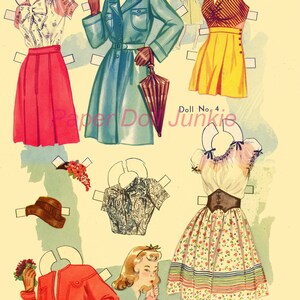 Vintage Paper Dolls - Instant Download - Merry Mermaids 1948 Paper Dolls - PDF Printable and 300 DPI JPEG Files Digital Retro Paper Dolls image 2