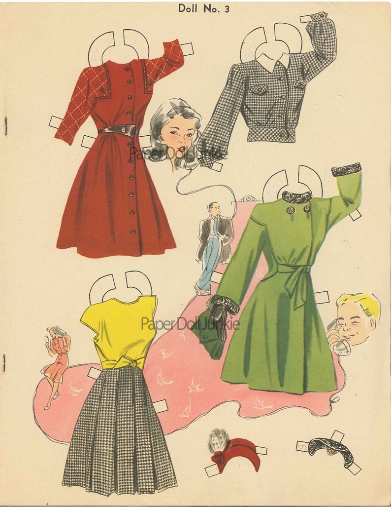 Vintage Paper Dolls Printable Jaunty Juniors Paper Dolls 1946 - Etsy