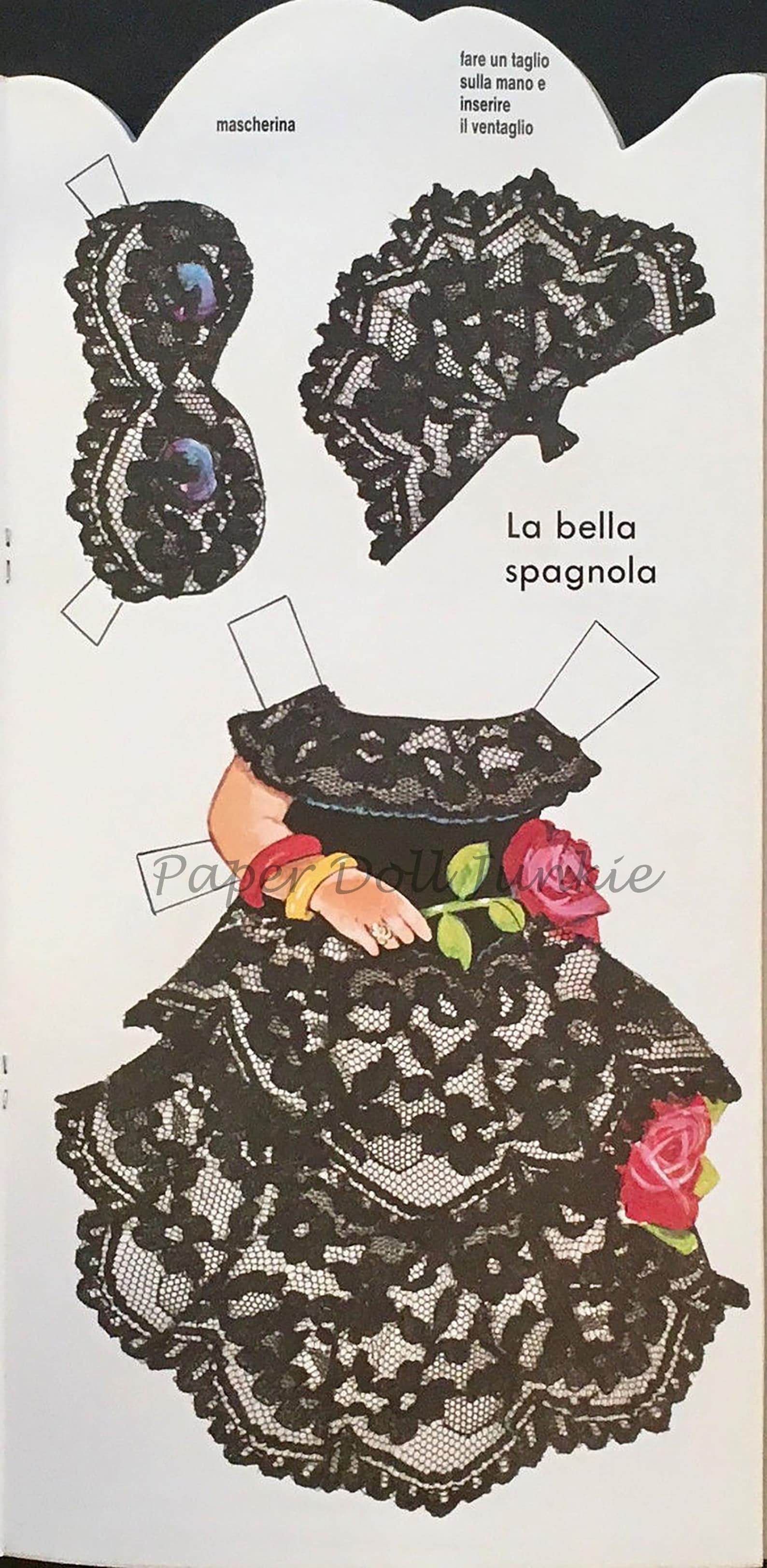 Vintage Paper Doll, Italian Paper Doll Printable PDF JPG Lucia Gets ...