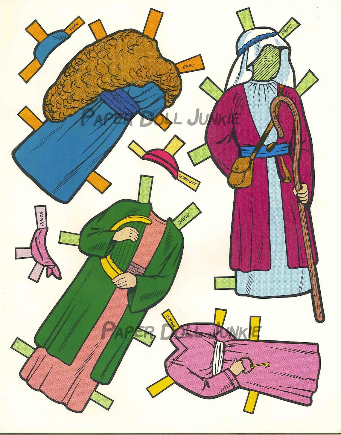 Bible Children Paper Dolls Vintage Paper Doll Printables | Etsy