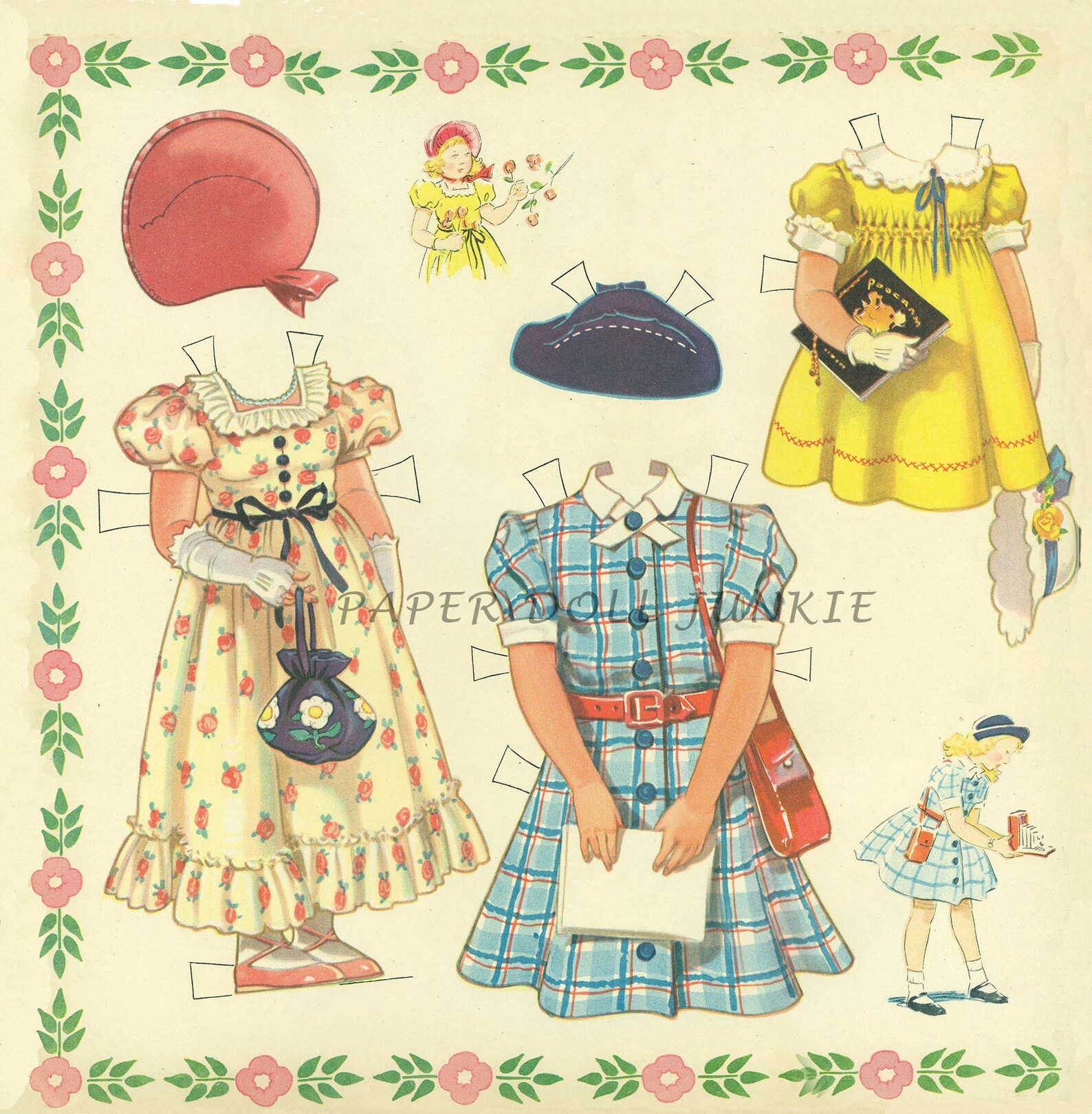 Vintage Paper Dolls Printable, Instant Download Paper Dolls, Digital ...