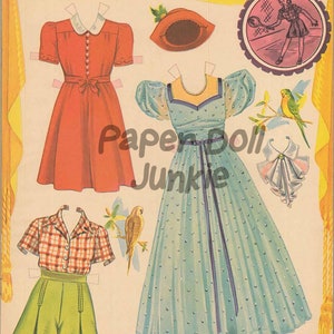 Vintage 1940s Paper Dolls High School Paper Dolls Printable Paper Dolls ...
