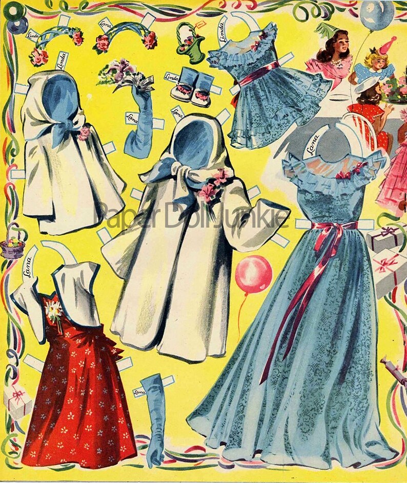 Vintage Paper Dolls Printable Paper Dolls Instant Download Paper Dolls ...