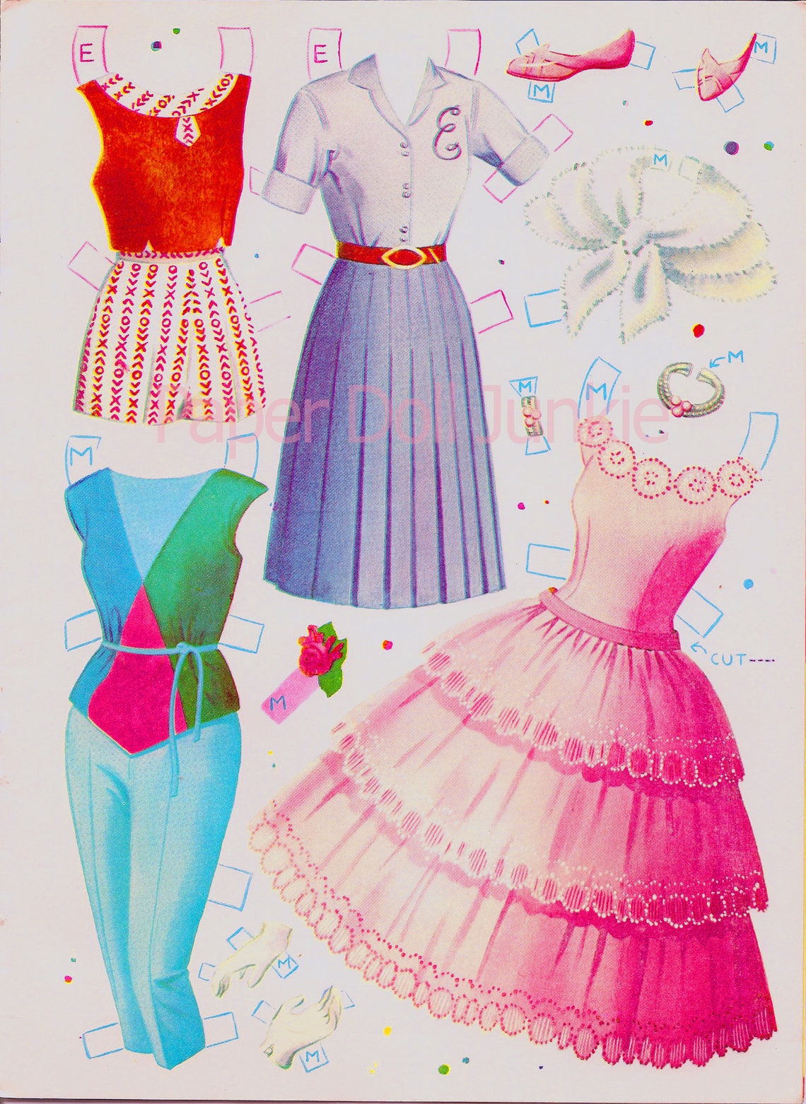 1950s Vintage Paper Dolls, Printable Paper Dolls, Instant Download ...
