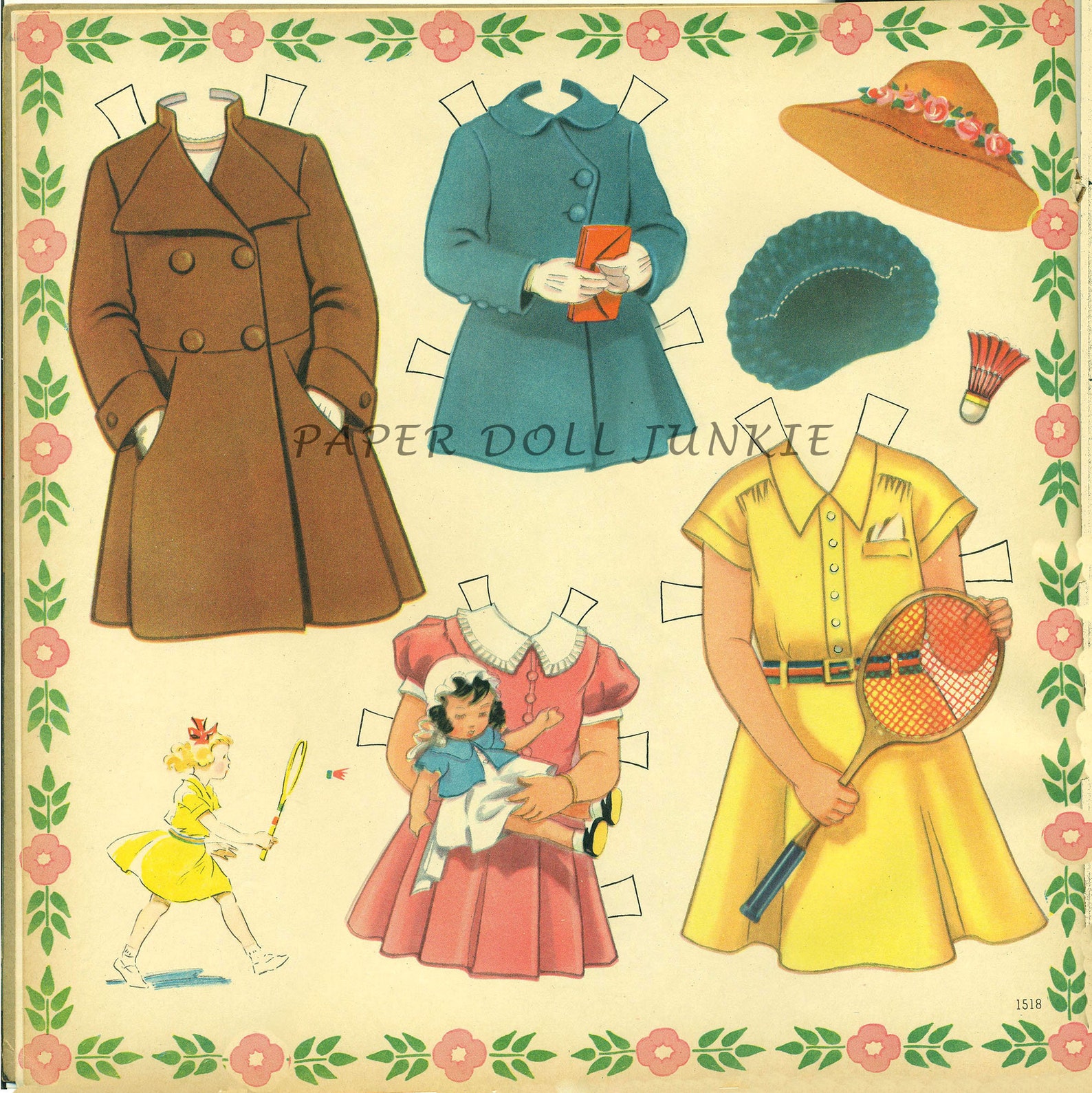 Vintage Paper Dolls Printable, Instant Download Paper Dolls, Digital ...