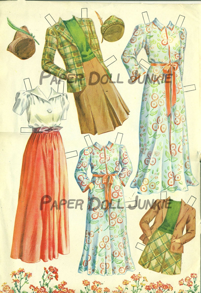 Vintage Paper Dolls, 1940s Paper Dolls Printable Paper Dolls Etsy