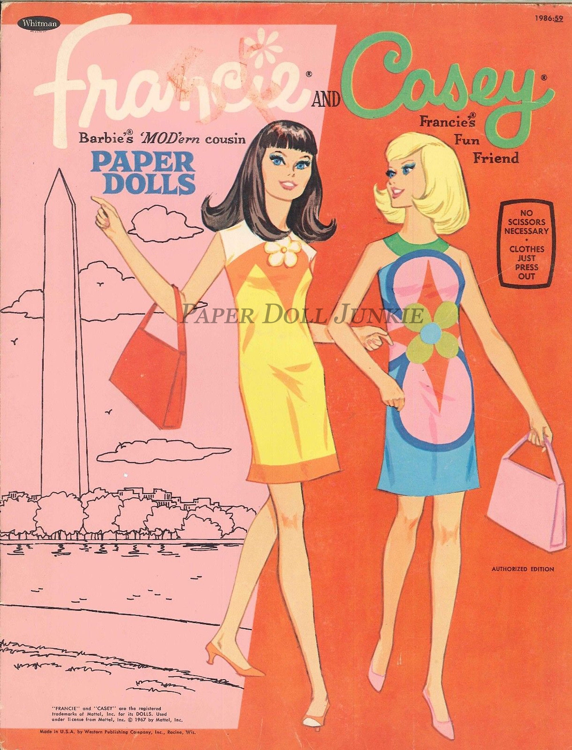 1967 Paper Dolls, Francie and Casey, Barbie Paper Dolls 1967 Paper Dolls, Francie and Casey, Barbie Paper Dolls