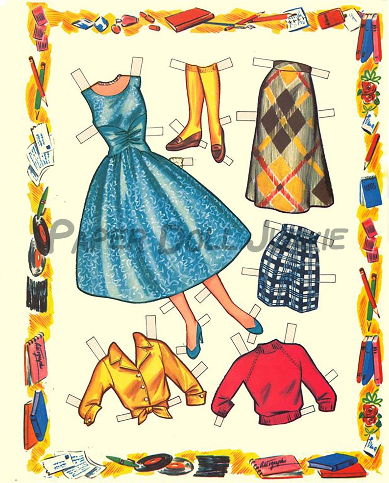 1958 Vintage Paper Dolls Printable Paper Dolls After Etsy