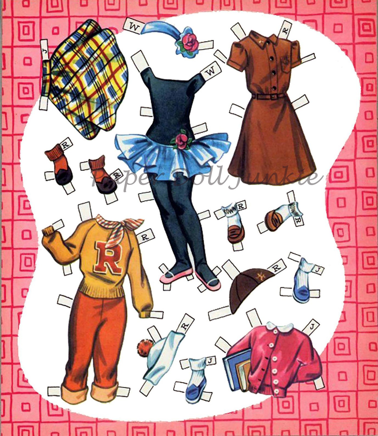 Vintage Paper Dolls, Little Maids Dress Shop, 1957 Paper Dolls